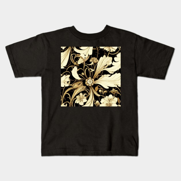 Art Nouveau floral pattern, model 10 Kids T-Shirt by Endless-Designs